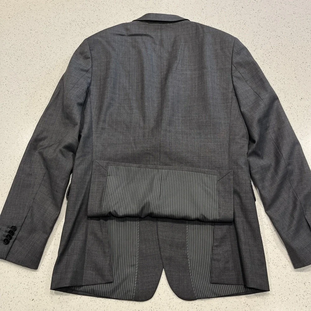 Banana Republic Blazer Mens 40L Gray Marzotto Tessuto Wool Extra Slim Fit Jacket